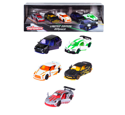 Majorette - Set de 5 Coches Edicion Limitada 10 - Maquetas de vehiculos de Juguete en Metal Fundido a presión, suspensión, 7,5 cm,para niños a Partir de 3 años (212054035)