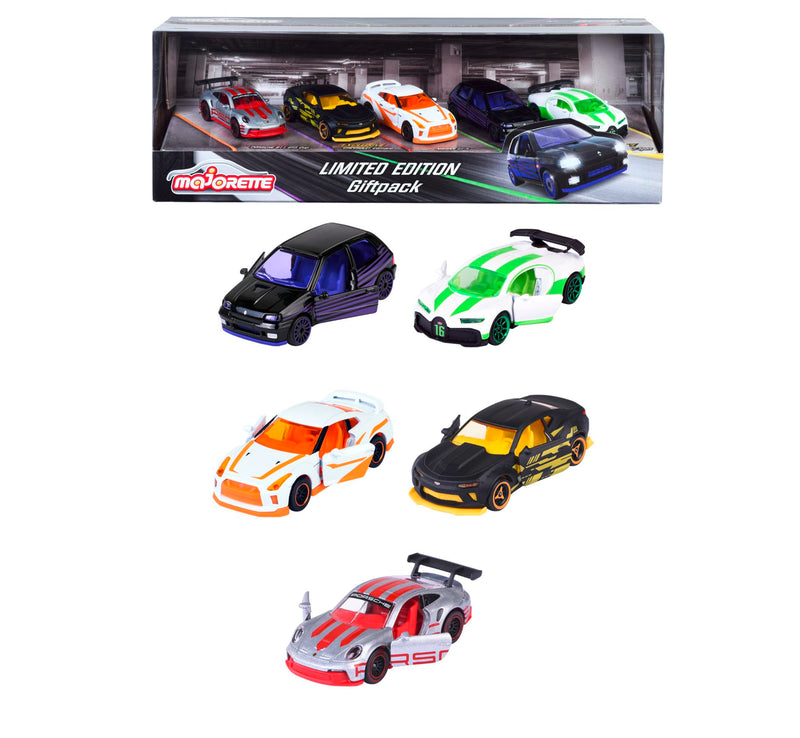 Majorette - Set de 5 Coches Edicion Limitada 10 - Maquetas de vehiculos de Juguete en Metal Fundido a presión, suspensión, 7,5 cm,para niños a Partir de 3 años (212054035)