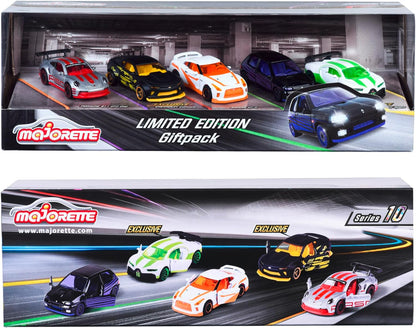 Majorette - Set de 5 Coches Edicion Limitada 10 - Maquetas de vehiculos de Juguete en Metal Fundido a presión, suspensión, 7,5 cm,para niños a Partir de 3 años (212054035)