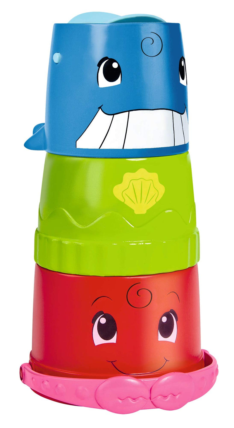 Simba 104010183 ABC Eimerchen mit Stapelbecher Bucket with Stacking Cup, Blue/Green/Red/Pink