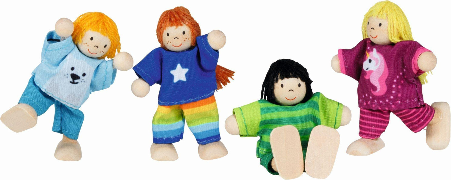 Goki 51499 Boys and Girls Gang Flexible Dolls Baby, Multicoloured