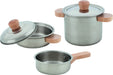 Goki 51509 Cooking Set Star Kitchen 5-Piece Large and Small Pot with Lid and Pan for Children's Kitchen and Shop