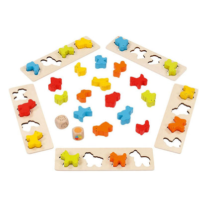 goki 56765 Spiel Tiere Brett:24 x 7 x 0,5 cm,32 Teile,Holz, bunt, 32-teilig (1 Set
