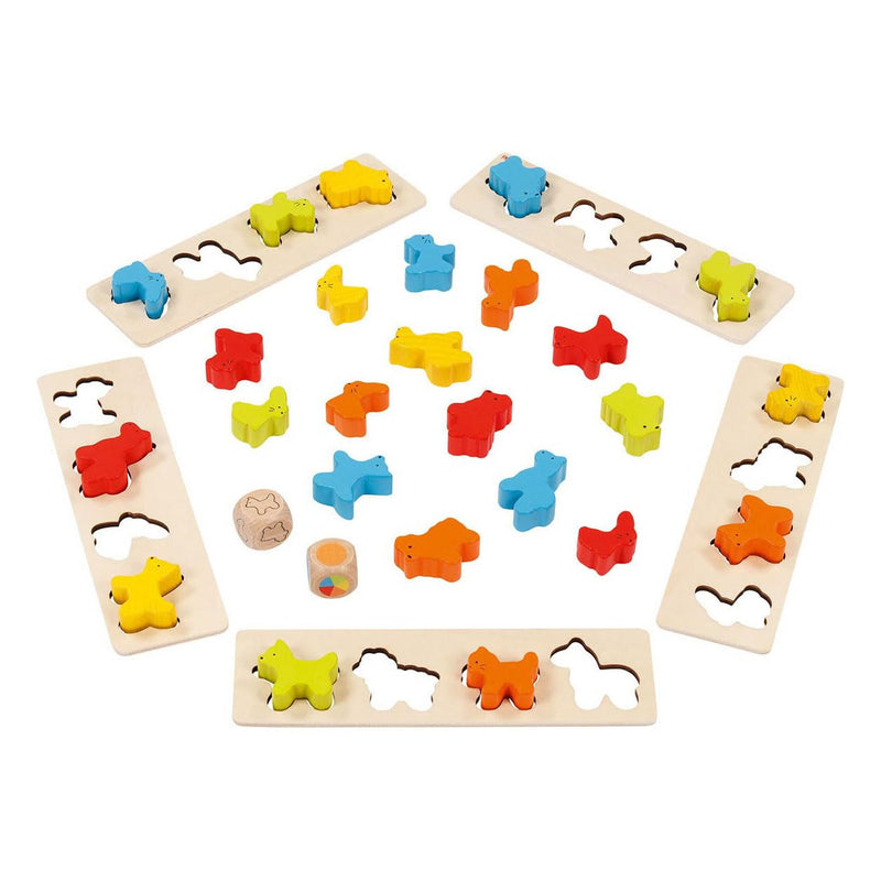 goki 56765 Spiel Tiere Brett:24 x 7 x 0,5 cm,32 Teile,Holz, bunt, 32-teilig (1 Set
