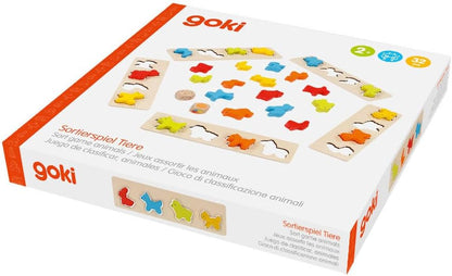 goki 56765 Spiel Tiere Brett:24 x 7 x 0,5 cm,32 Teile,Holz, bunt, 32-teilig (1 Set
