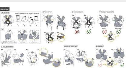 MiniMonkey - Baby Twin Carrier Black