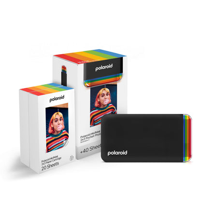 Polaroid Bundle Hi-Print+Paper - 2nd Generation - Bluetooth Connected 2x3 Pocket Photo, Dye-Sub Printer, Negro, Impresora y película