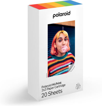 Polaroid Bundle Hi-Print+Paper - 2nd Generation - Bluetooth Connected 2x3 Pocket Photo, Dye-Sub Printer, Negro, Impresora y película