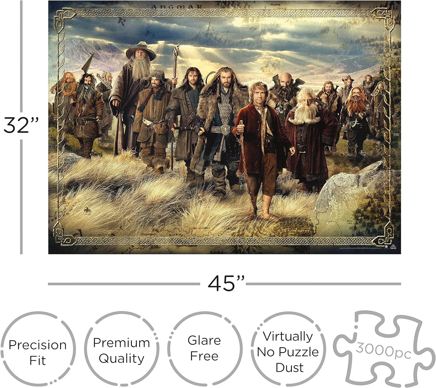 AQUARIUS The Hobbit Puzzle (3000 Piece Jigsaw Puzzle) Officially Licensed The Hobbit Merchandise & Collectibles - 32 x 45 Inches