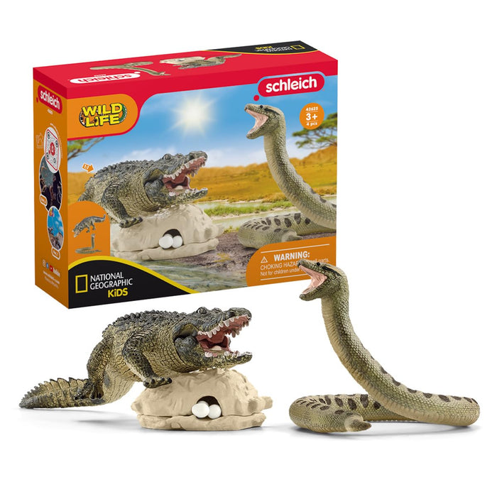 Schleich 42559 Peligro en el pantano, a Partir de 3 años, Wild Life - playset, 4 Piezas
