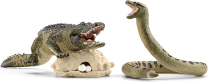 Schleich 42559 Peligro en el pantano, a Partir de 3 años, Wild Life - playset, 4 Piezas