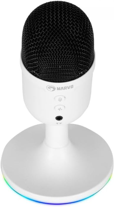 Marvo Mic-06 Wh Wired Microphone Rgb White