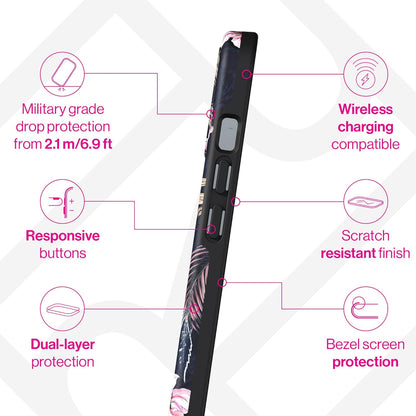 Richmond & Finch Case Designed for iPhone 14 Plus | Compatible with Wireless Charging | Military Grade Drop Protection | 6.7 Inch Floral Jungle Design | Protective Case with Raised Edges