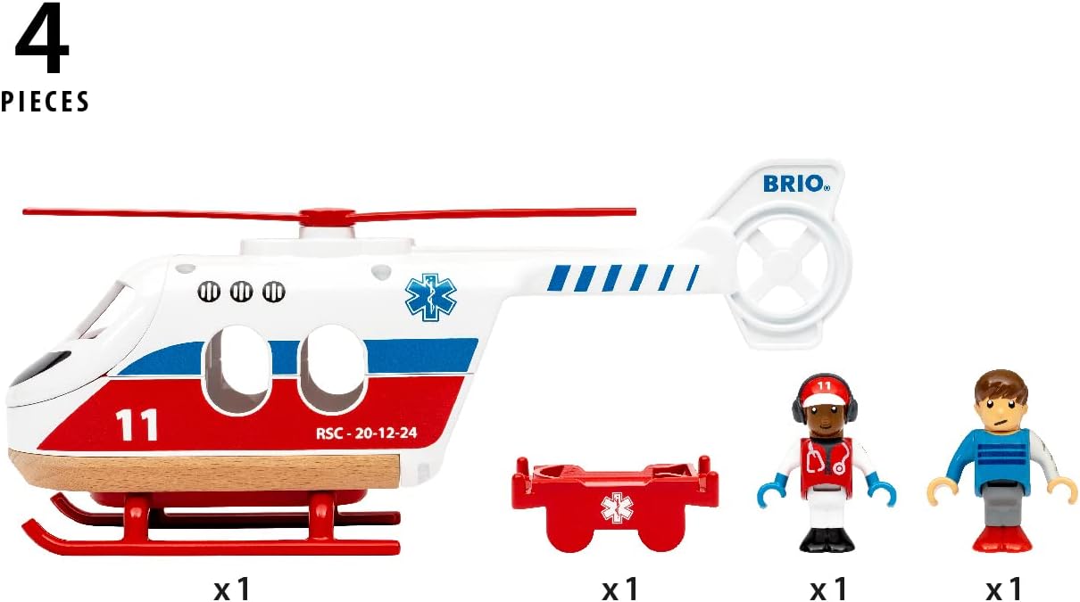 BRIO World Rescue Toy Helicopter for Kids Age 3 Years Up - 2023