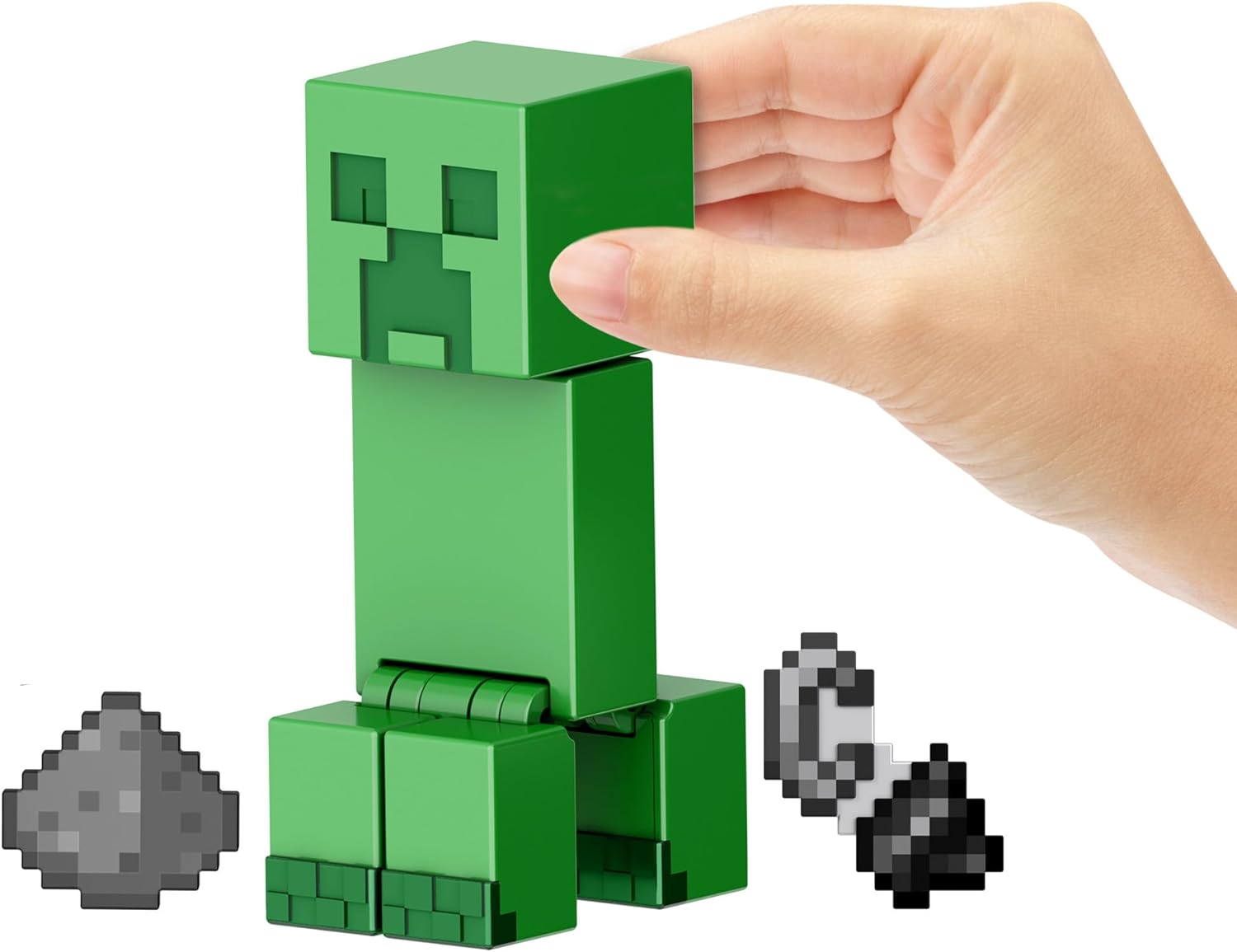 Minecraft Action Figures & Accessories Collection, 3.25-in Scale with Pixelated Design (Characters May Vary), HTL80