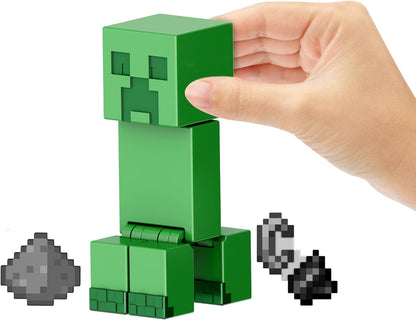 Minecraft Action Figures & Accessories Collection, 3.25-in Scale with Pixelated Design (Characters May Vary), HTL80