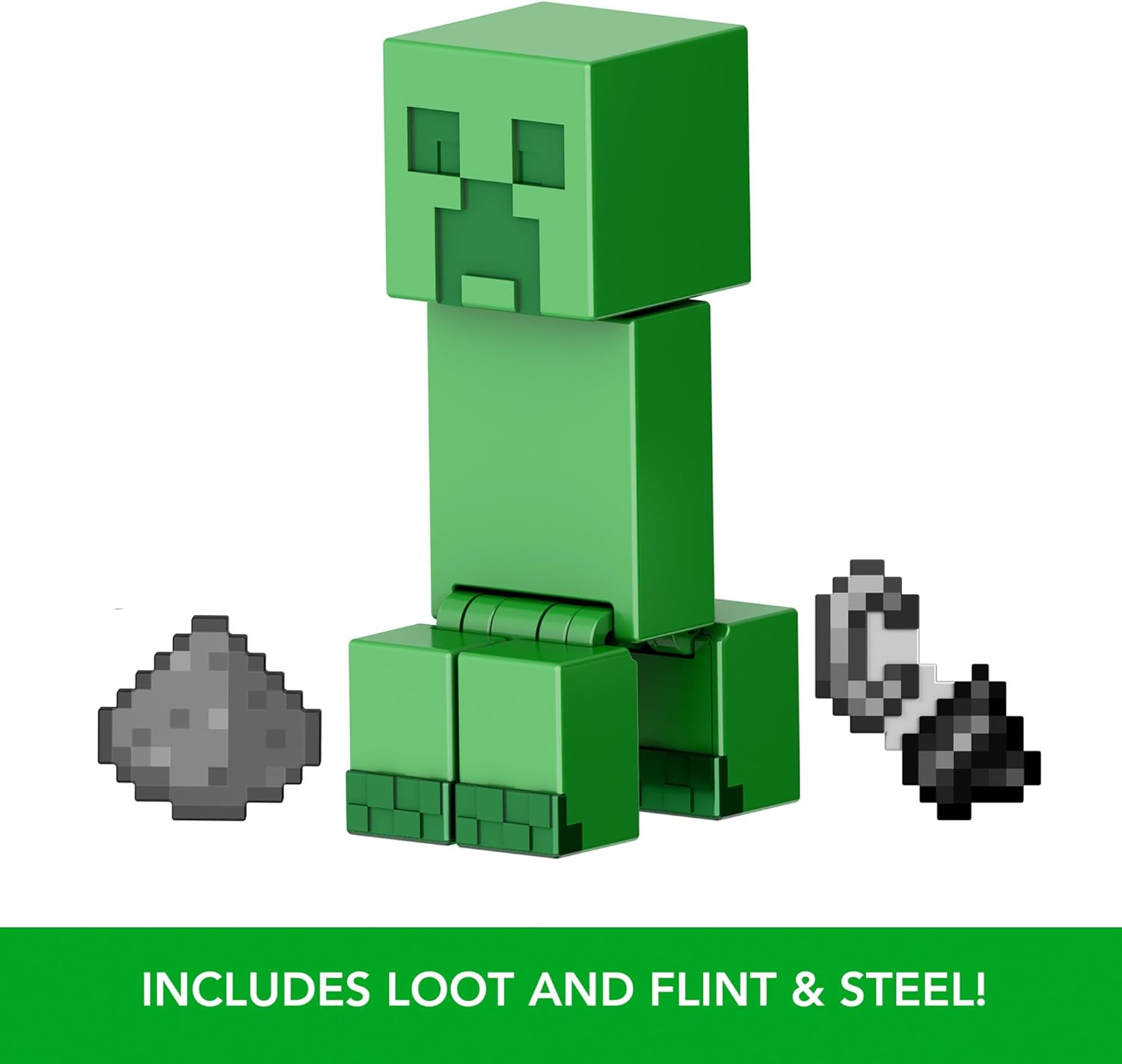 Minecraft Action Figures & Accessories Collection, 3.25-in Scale with Pixelated Design (Characters May Vary), HTL80