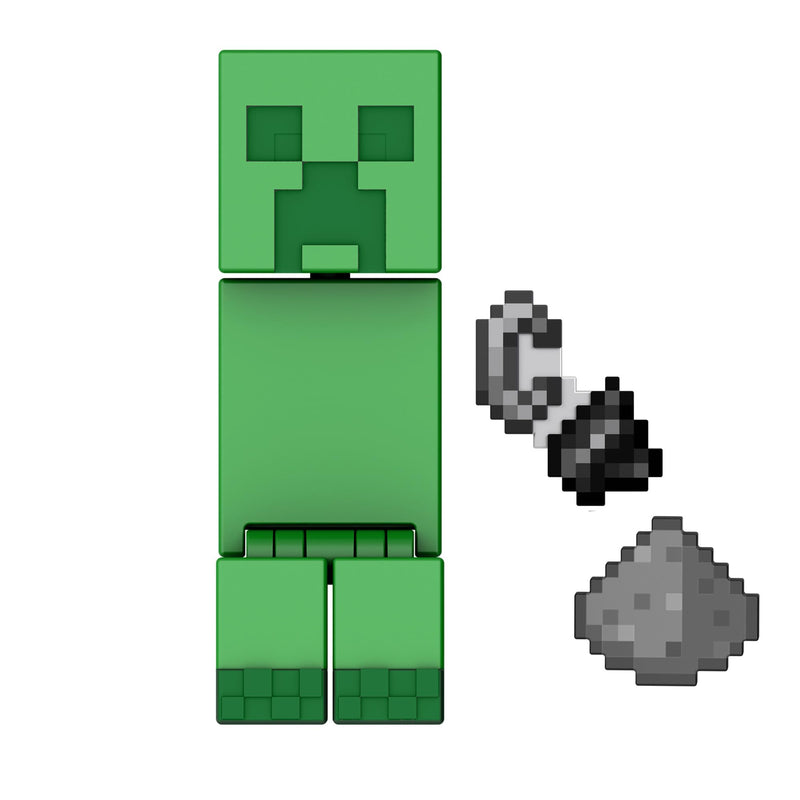 Minecraft Action Figures & Accessories Collection, 3.25-in Scale with Pixelated Design (Characters May Vary), HTL80