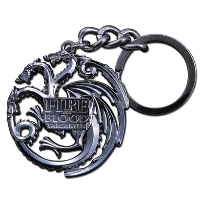 De elegante collectie Targaryen Sigil sleutelhanger (Gun Metal
