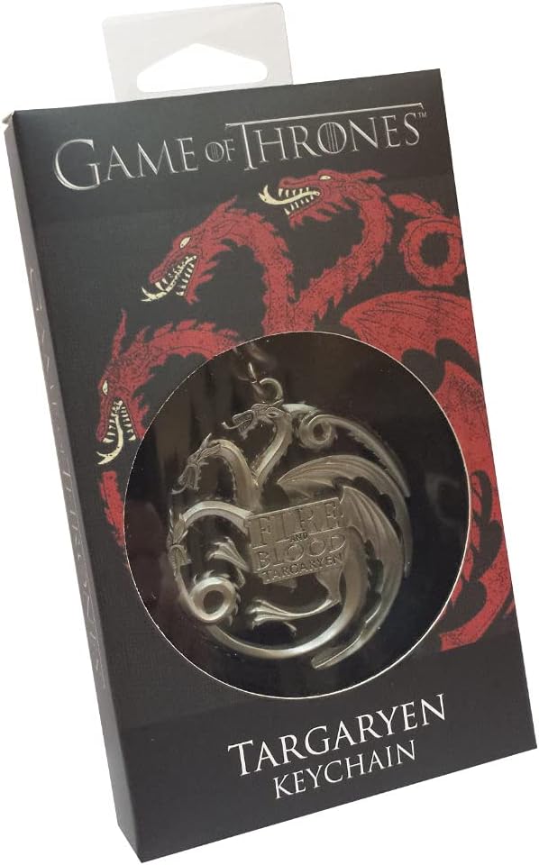 De elegante collectie Targaryen Sigil sleutelhanger (Gun Metal