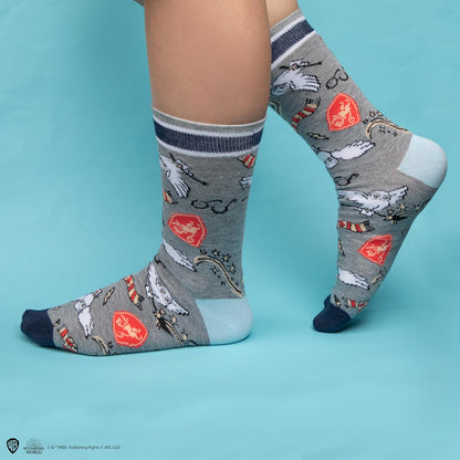 Cinereplicas Harry Potter - Set of 3 Hedwig Socks One Size - Official Licence, Multicoulor, 35-45