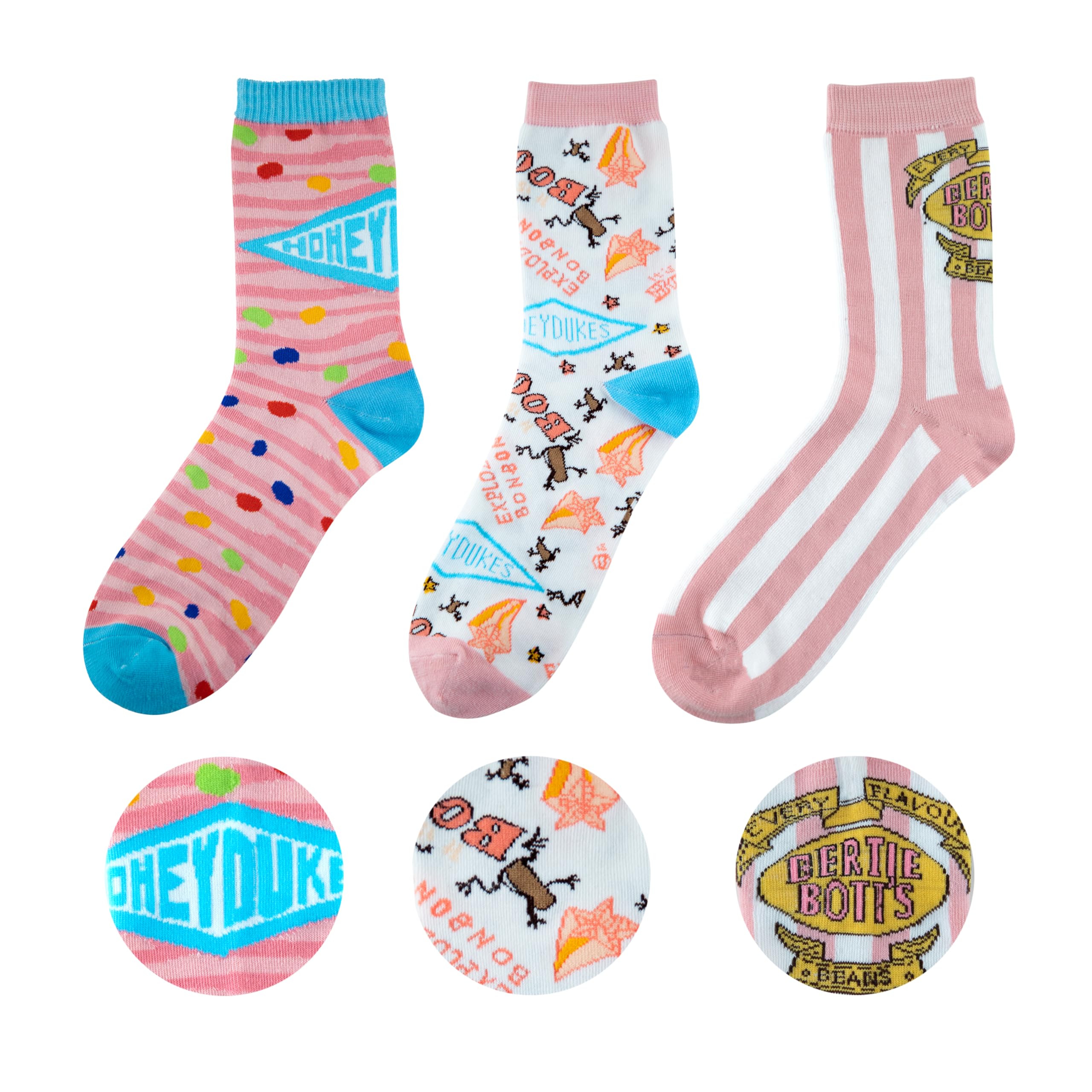 Cinereplicas Harry Potter Honeydukes Socks Set of 3 - One Size - Officially Licensed