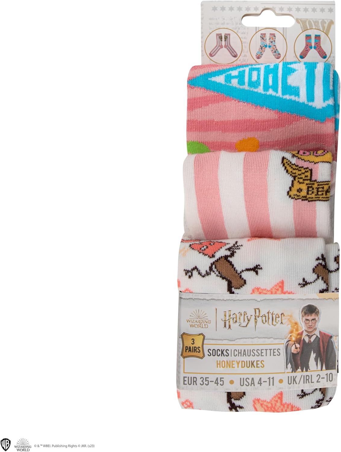 Cinereplicas Harry Potter Honeydukes Socks Set of 3 - One Size - Officially Licensed