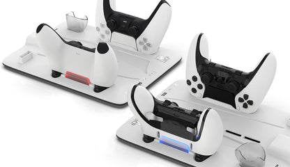 Imp Gaming DLX LED Twin Charging Tower With Cooling Fans & Game Storage Stand PlayStation 5 Slim