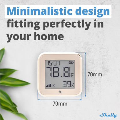 Shelly H&T Gen 3 Mocha | 2er Pack |Wi-Fi und Bluetooth Temperatur&Luftfeuchtigkeitssensor | Hausautomation | Kein Hub erforderlich | Lange Batterielebensdauer | Wandmontierbar