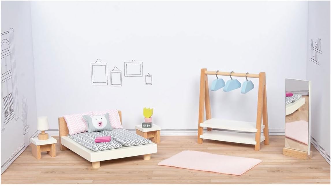 GOKI 51468 Muebles para muñecas Style, dormitorio Babies and Early Childhood, Multicolored, One Size