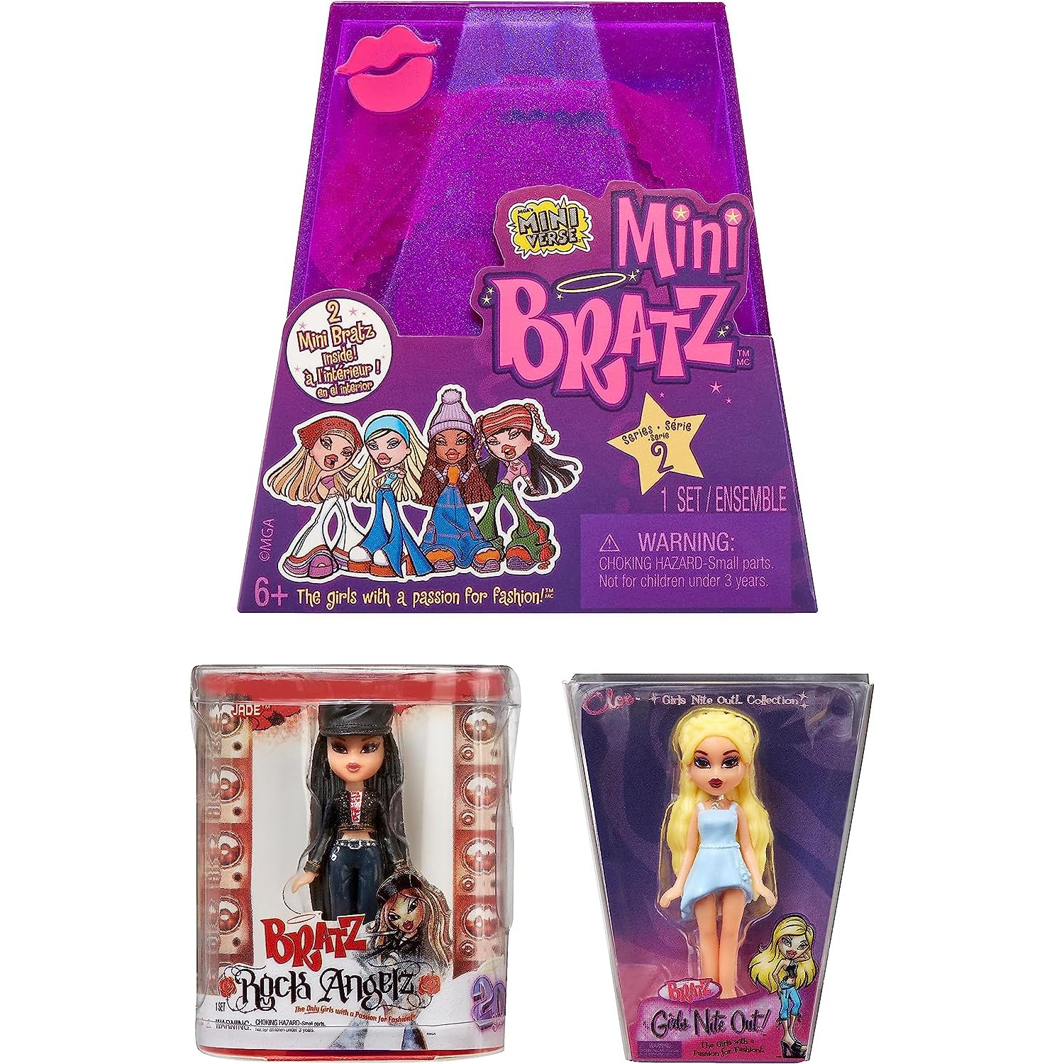 MGA'S MINIVERSE Mini Bratz Serie 2 - Y2K Nostalgia - 2 Mini Bratz en Cada Paquete - Embalaje Ciego Que Sirve de Expositor - Figuras coleccionables para niños y coleccionistas Mayores de 6 años