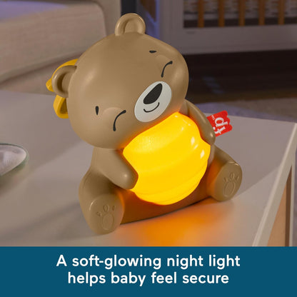 Fisher Price Beary Soothing Portable Baby Sound Machine with Night Light & Customizable Timer for Newborns, HRB18