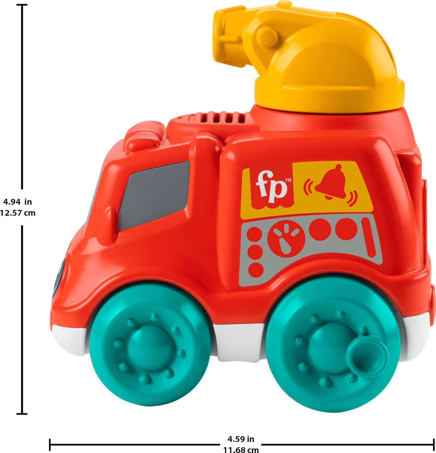 Fisher-Price Baby Toy Chime & Ride Fire Truck Push-Along Vehicle with Fine Motor Activities for Infants Ages 6+ Months