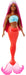 Barbie Muñeca Sirena con Cabello de fantasía Magenta y Diadema, Cuerpo con Curvas, corpiño de Conchas y Cola Tropical roja - para niños y niñas + 3 años, HRR04