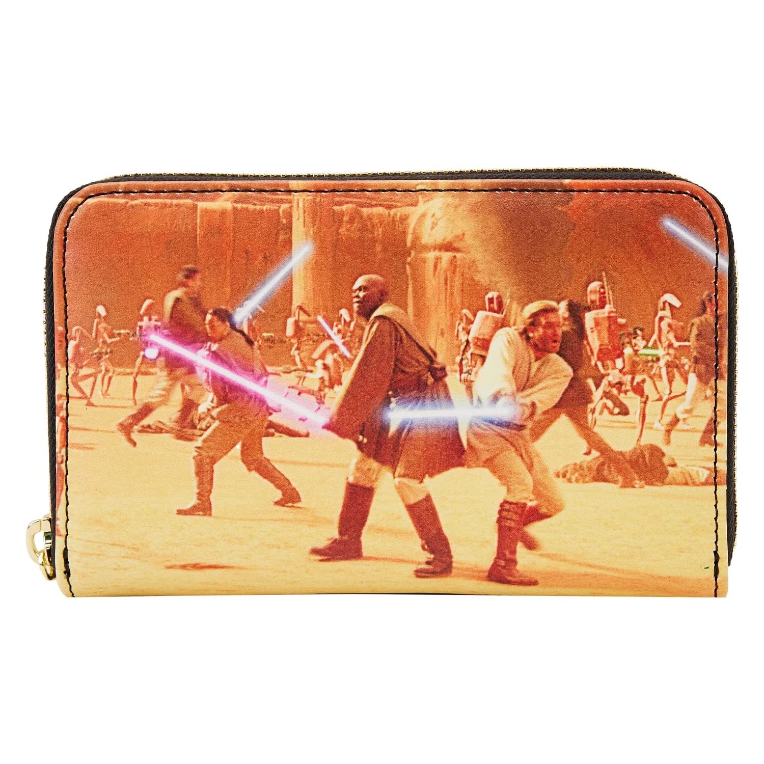 Loungefly Star Wars Episode II Attack of The Clones Scene Zip Around Wallet, Multi, Zip Around Wallet
