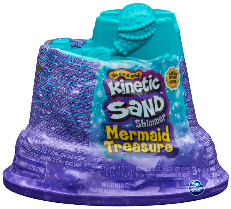 Kinetic Sand, Mini Castle Little Mermaid, 170g Shimmer Sand, Magic Purple Sand, 1 Shape, 2 Accessories and 3 Gems Included, Toys for Boys and Girls 3 Years