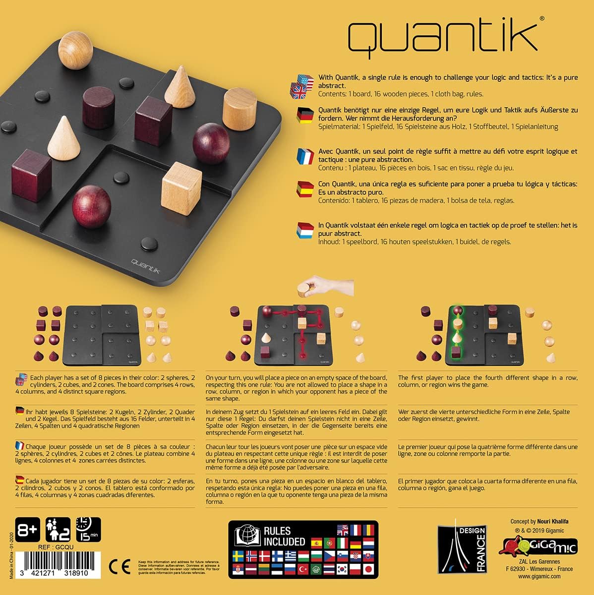 GIGAMIC Quantik, One Colour, One Size, GCQU-EN