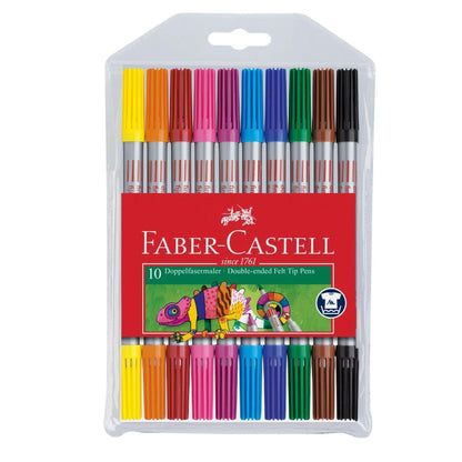 Faber Castell 151110 Plastic Double-Ended Felt Tip Pen (Pack of 10
