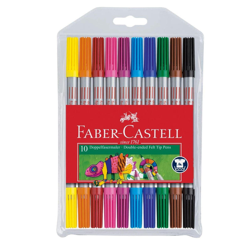 Faber Castell 151110 Plastic Double-Ended Felt Tip Pen (Pack of 10