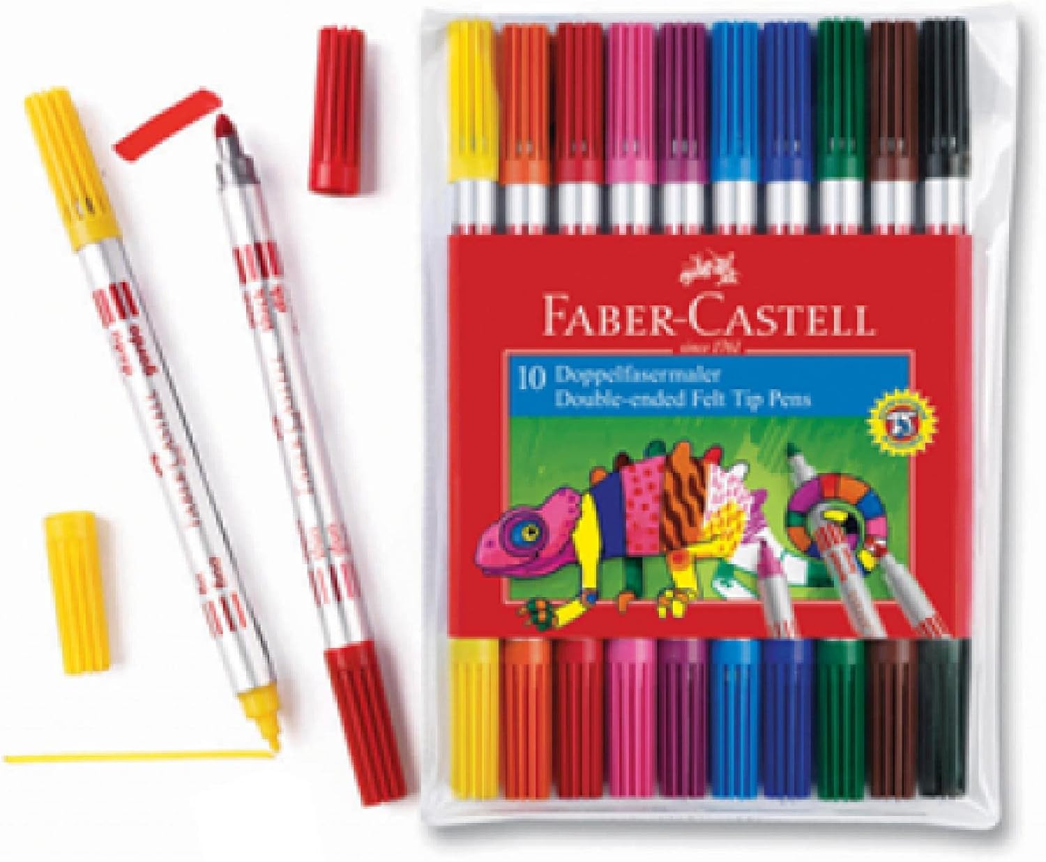 Faber Castell 151110 Plastic Double-Ended Felt Tip Pen (Pack of 10