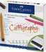 Faber-Castell Pitt Artist Pen Calligraphy Studio Box, Blue,Gold,White,Green,Grey,Pink,Black, 12 Count (Pack of 1)