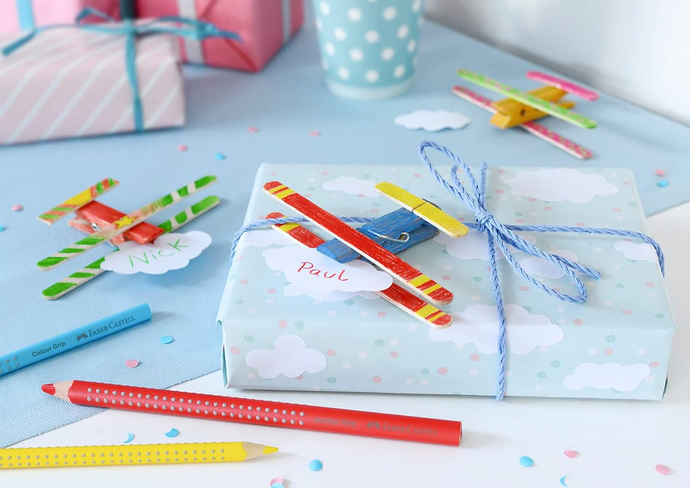 Faber-Castell 280921 Jumbo Grip Pack of 8 with Pencil and Name Field Pen, Single, 10-teiliges Set