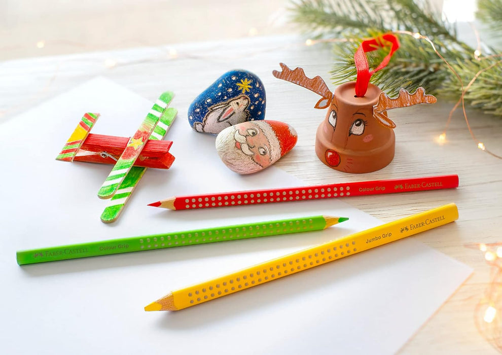 Faber-Castell 280921 Jumbo Grip Pack of 8 with Pencil and Name Field Pen, Single, 10-teiliges Set