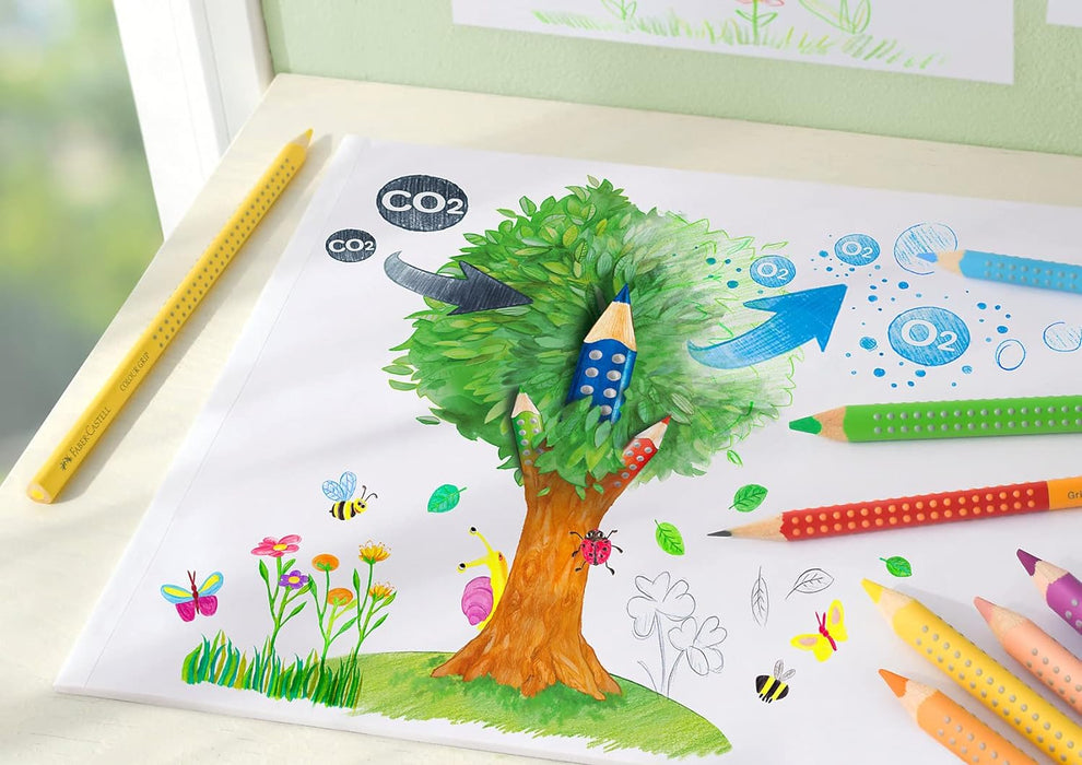 Faber-Castell 280921 Jumbo Grip Pack of 8 with Pencil and Name Field Pen, Single, 10-teiliges Set