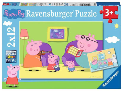 Ravensburger – 07596 – Peppa Pig At Home – 2 x 12-Piece Jigsaw Puzzles