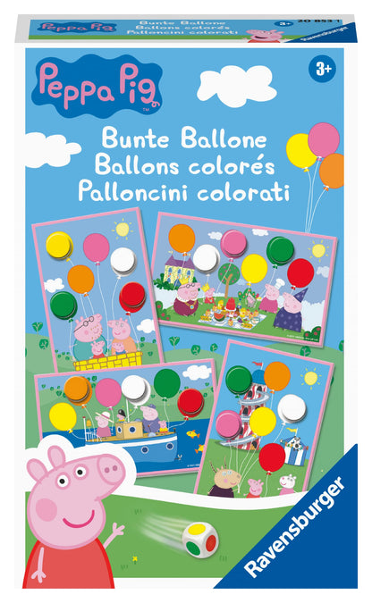 Ravensburger Gift Game - 20853 - Peppa Pig Colourful Balloons - Funny Colour Dice Game for Children from 3 Years Classic
