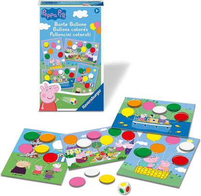 Ravensburger Gift Game - 20853 - Peppa Pig Colourful Balloons - Funny Colour Dice Game for Children from 3 Years Classic