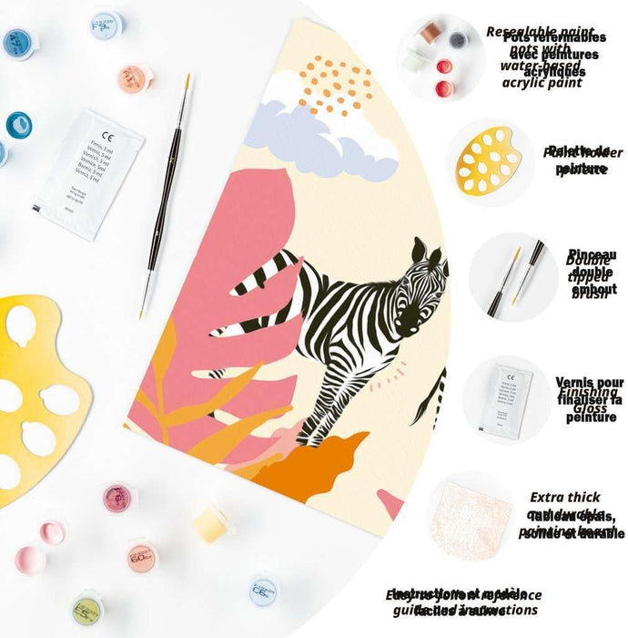 Ravensburger - CreArt Cebra, Kit para Pintar por Números, Contiene una Tabla Preimpresa 20x20 cm, Pincel, Colores y Accesorios, Juego Creativo Relajante para Adultos 14+ Años