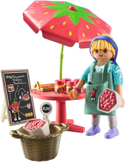 Playmobil 71445 Country: Homemade Strawberry Jam Stall, educational toy, fun imaginative role-play, playsets suitable for children ages 4+