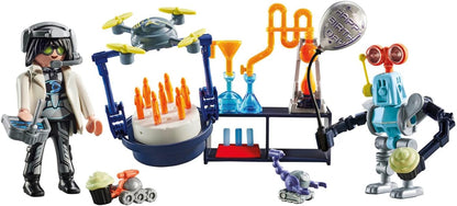 Playmobil 71450 My Life: Researchers with Robots, science-themed party in the lab, including a transport drone and robots, fun imaginative role-play, artistic play sets suitable for children ages 4+